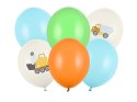 Balony lateksowe Pojazdy budowlane, 30cm, 6 szt. Partydeco