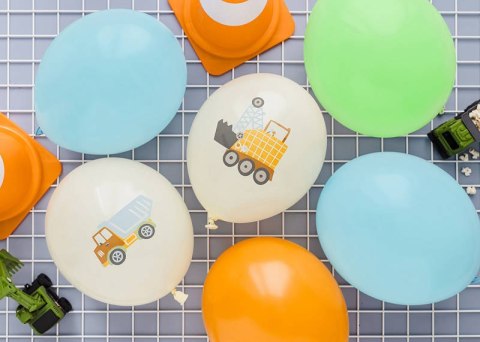 Balony lateksowe Pojazdy budowlane, 30cm, 6 szt. Partydeco Balony lateksowe Pojazdy budowlane, 30cm, 6 szt. Partydeco