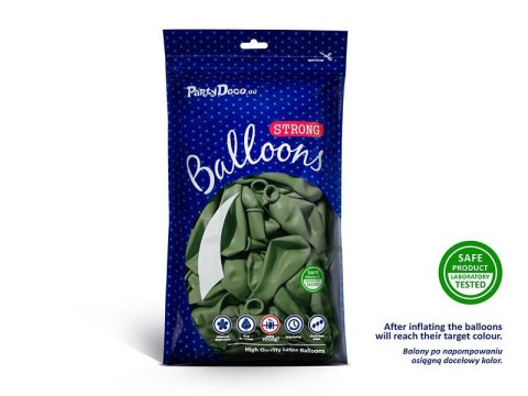 Balony lateksowe Strong, Zielone, Pastel Rosemary Green, 30cm, 100 szt. Partydeco Balony lateksowe Strong, Zielone, Pastel Rosemary Green, 30cm, 100 szt. Partydeco