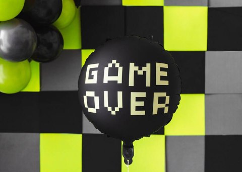 Balon foliowy Game Over, 46 cm Partydeco Balon foliowy Game Over, 46 cm Partydeco