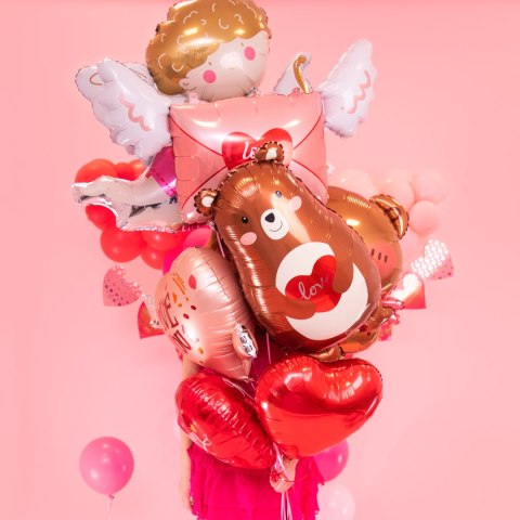 Balon foliowy Miś z sercem Love 48x79cm PartyPal Balon foliowy Miś z sercem Love 48x79cm PartyPal