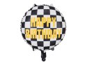 Balon foliowy Szachownica Happy Birthday, 45 cm Partydeco