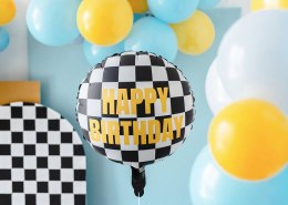 Balon foliowy Szachownica Happy Birthday, 45 cm Partydeco