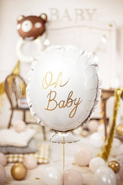 Balon foliowy na Baby Shower "Oh Baby", 53x69 cm Partydeco Balon foliowy na Baby Shower "Oh Baby", 53x69 cm Partydeco