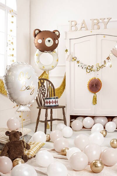Balon foliowy na Baby Shower "Oh Baby", 53x69 cm Partydeco Balon foliowy na Baby Shower "Oh Baby", 53x69 cm Partydeco
