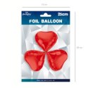 Balon foliowy serce czerwone 23cm, 3 szt. VivaParty