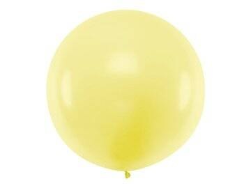 Balon lateksowy Gigant, Żółty, Pastel Light Yellow, 1m, 1 szt. Partydeco