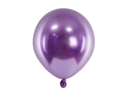 Balony lateksowe Glossy, Chrome, Fioletowe, 12cm, 50 szt. Partydeco