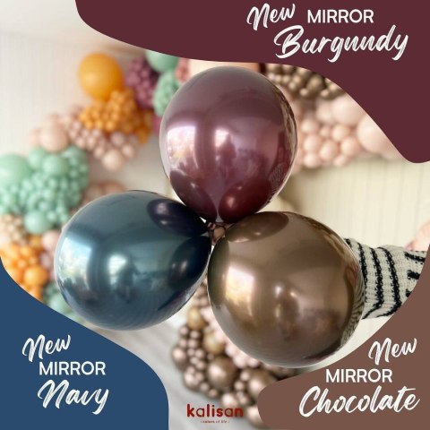 Balony lateksowe Mirror Burgundy, 13 cm, 100 szt. Kalisan Balony lateksowe Mirror Burgundy, 13 cm, 100 szt. Kalisan