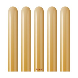 Balony lateksowe do modelownia. Modeling 260 Mirror Gold, złoty, 115 cm, 50 szt. Kalisan