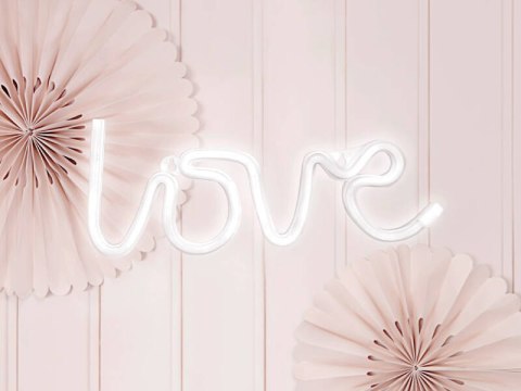 Neon LED - Love, biały, 34,5x13cm Partydeco Neon LED - Love, biały, 34,5x13cm Partydeco
