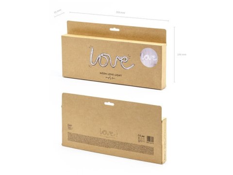 Neon LED - Love, biały, 34,5x13cm Partydeco Neon LED - Love, biały, 34,5x13cm Partydeco