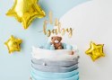 Papierowy topper na baby shower "oh baby" złoty, 25cm Partydeco