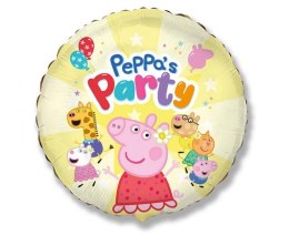 Balon Foliowy okrągły Świnka Peppa, Peppa's Party, 48 cm Flexmetal