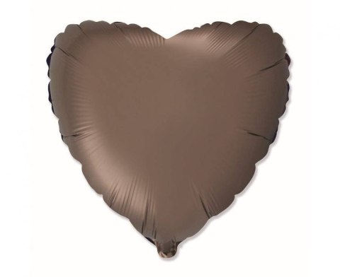 Balon foliowy serce, satynowy, brązowy, 45cm, Flexmetal Flexmetal Balon foliowy serce, satynowy, brązowy, 45cm, Flexmetal Flexmetal