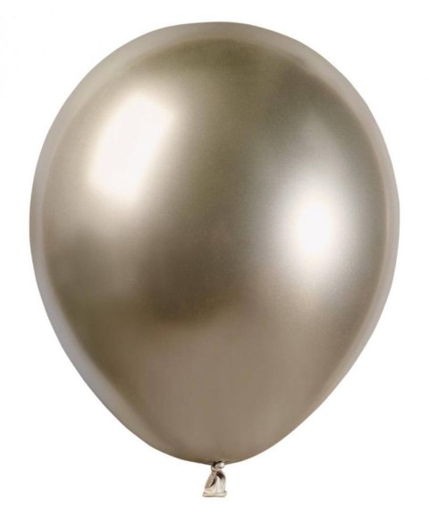 Balony Złote, Szampańskie, Shiny Chrome, 12cm, 100 szt. Gemar