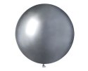 Balony lateksowe, Srebrne Shiny chrom, 47,5 cm, 1 szt. Gemar