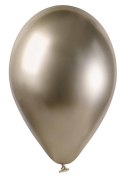 Balony lateksowe, Złote, Szampańskie, Shiny, Chrome, 33 cm, 50 szt. Gemar