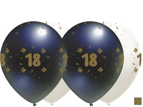 Balony urodzinowe białe, "18", 30cm, 10 szt. Flowballoons Balony urodzinowe białe, "18", 30cm, 10 szt. Flowballoons