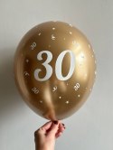 Balony urodzinowe złote "30", 30cm, 10 szt. Flowballoons