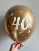 Balony urodzinowe złote "40", 30cm, 10 szt. Flowballoons