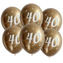 Balony urodzinowe złote "40", 30cm, 50 szt. Flowballoons