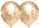 Balony urodzinowe złote "50", 30cm, 50 szt. Flowballoons