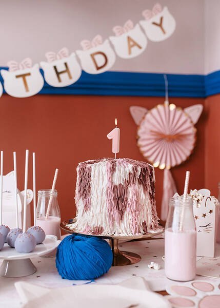 Świeczka urodzinowa Cyferka 1, różowa, 5,5cm Partydeco Świeczka urodzinowa Cyferka 1, różowa, 5,5cm Partydeco