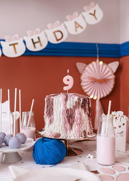 Świeczka urodzinowa Cyferka 9, różowa, 5,5cm Partydeco Świeczka urodzinowa Cyferka 9, różowa, 5,5cm Partydeco