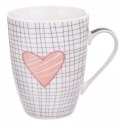 2 KUBKI PORCELANOWE DEKOR W SERCA DO KAWY HERBATY