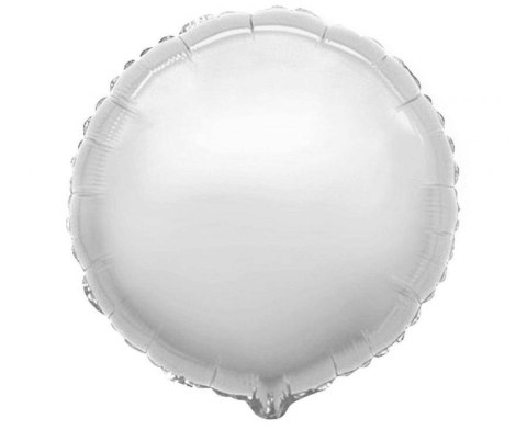 Balon Foliowy okrągły, srebrny, 46 cm Flexmetal