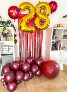 Balony lateksowe Strong, Bordowe, Metallic Maroon, 30cm, 50 szt. Partydeco