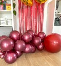 Balony lateksowe Strong, Bordowe, Metallic Maroon, 30cm, 50 szt. Partydeco