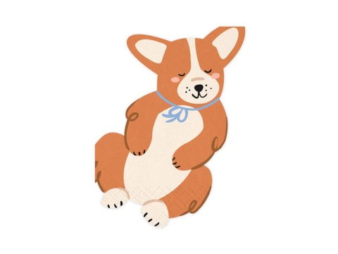 Serwetki Corgi, 11x15 cm, 12szt Partydeco