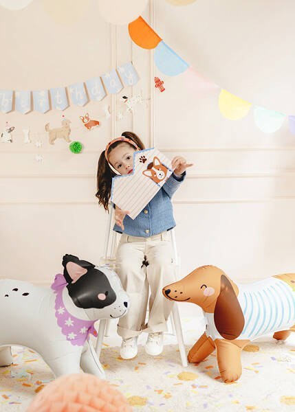 Stojący balon foliowy pies, Buldog, 75x57 cm Partydeco Stojący balon foliowy pies, Buldog, 75x57 cm Partydeco