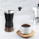 Młynek do mielenia kawy ręczny z regulacją stalowy szklany 21 cm