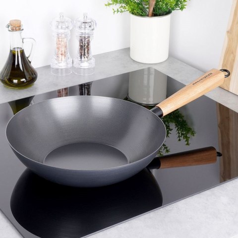 PATELNIA WOK KANTOŃSKI STALOWY GŁĘBOKI CHIŃSKI PATELNIA WOK KANTOŃSKI STALOWY GŁĘBOKI CHIŃSKI