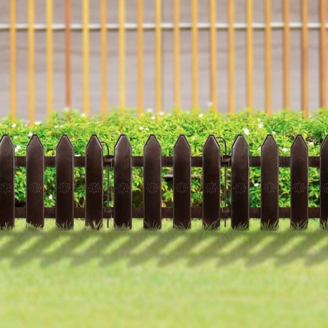 Palisada płotek ogrodowy obrzeże zestaw brązowy 10 szt. 200 cm 20x15 cm Palisada płotek ogrodowy obrzeże zestaw brązowy 10 szt. 200 cm 20x15 cm