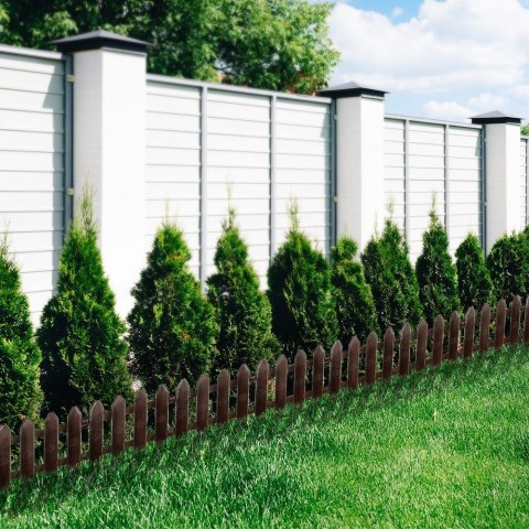 Palisada płotek ogrodowy obrzeże zestaw brązowy 10 szt. 200 cm 20x15 cm Palisada płotek ogrodowy obrzeże zestaw brązowy 10 szt. 200 cm 20x15 cm