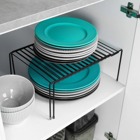 Półka kuchenna metalowa czarna rozsuwana 34,5-48 cm Półka kuchenna metalowa czarna rozsuwana 34,5-48 cm