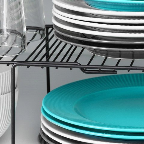 Półka kuchenna metalowa czarna rozsuwana 34,5-48 cm Półka kuchenna metalowa czarna rozsuwana 34,5-48 cm