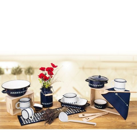 RONDELEK EMALIOWANY 12CM 600ML NIEBIESKI Z DEKOREM RONDELEK EMALIOWANY 12CM 600ML NIEBIESKI Z DEKOREM