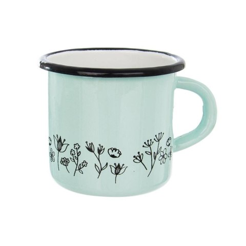 Kubek garnuszek emaliowany retro 0,4 l kwiaty Kubek garnuszek emaliowany retro 0,4 l kwiaty