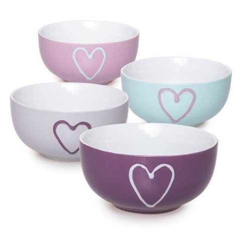 ZESTAW MISECZEK DO ZUPY DEKOR W SERCA CERAMICZNE ZESTAW MISECZEK DO ZUPY DEKOR W SERCA CERAMICZNE