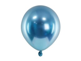 Balony lateksowe Glossy, Chrome, Niebieskie, 12cm, 50 szt. Partydeco