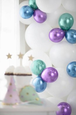 Balony lateksowe Glossy, Chrome, Niebieskie, 12cm, 50 szt. Partydeco