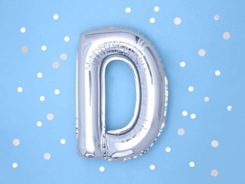 Balon foliowy Litera K, 35cm, Srebrna Partydeco Balon foliowy Litera K, 35cm, Srebrna Partydeco