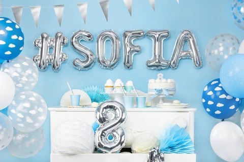Balon foliowy Litera K, 35cm, Srebrna Partydeco Balon foliowy Litera K, 35cm, Srebrna Partydeco
